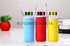 high grade borosilicate glass sports drinking water bottle