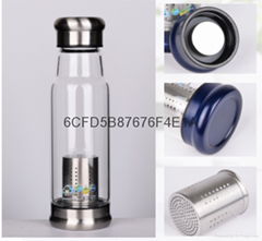 glass fruit infuser water bottle sports water bottle