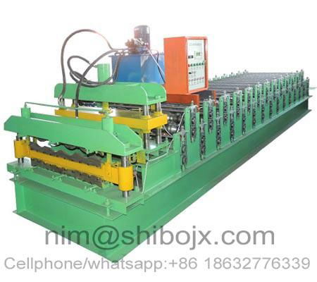 Double layer roll forming machine for roofing panel with tile