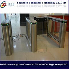 Access Control Turnstile Pedestrian Swing Barrier Gate with Fingerprint Reader