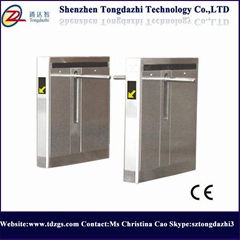 Low cost industrial arm drop turnstile with access control panel