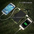 Private Label Camo Solar Power Bank 12000mah Outdoor USB Mobile Phone Charger  3