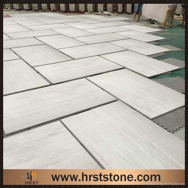 Chinese white wooden marble tile and slab