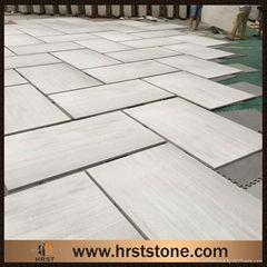 Chinese white wooden marble tile and slab