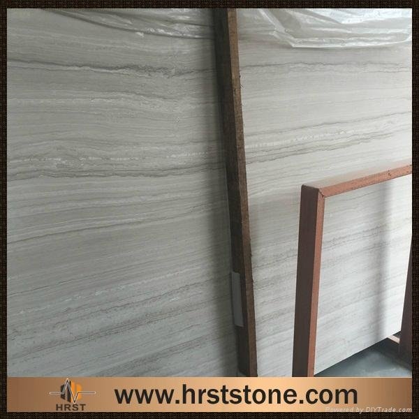Chinese white wooden marble tile and slab 2