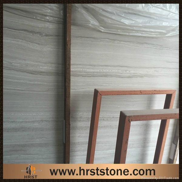 Chinese white wooden marble tile and slab 5