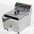 Single tank electric deep fryer with
