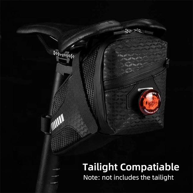 Reflective Rear Cycling Saddle Bag Taillight MTB Rode Bike Large Capacity Bag Bi 5