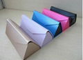 Manual folding eyewear case,PU leather folding spectacle box manufacturer 2