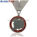 high quality cheap custom plated metal medal with  ribbon 2