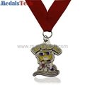 high quality cheap custom plated metal medal with  ribbon 3