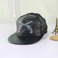 Custom Black Blank Leather Snapback Hats