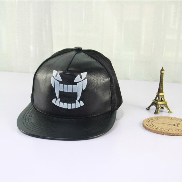 Custom Black Blank Leather Snapback Hats HipHop Cap Wholesale 2
