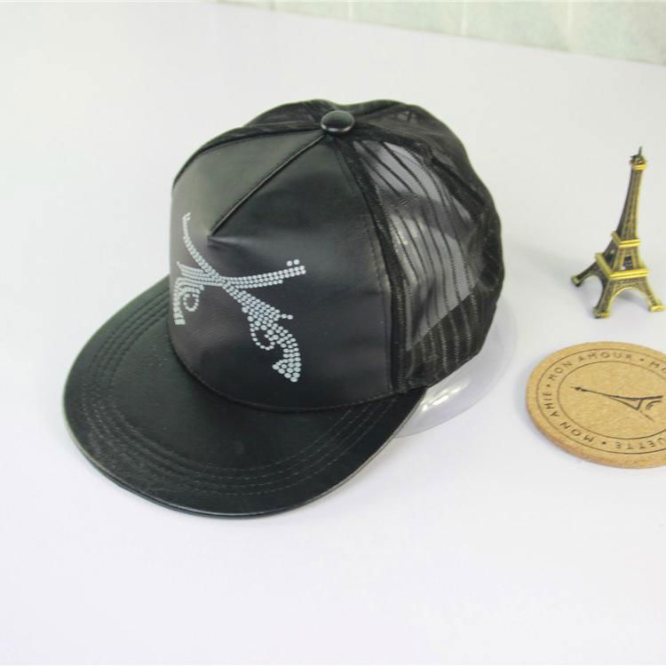 Custom Black Blank Leather Snapback Hats HipHop Cap Wholesale 5