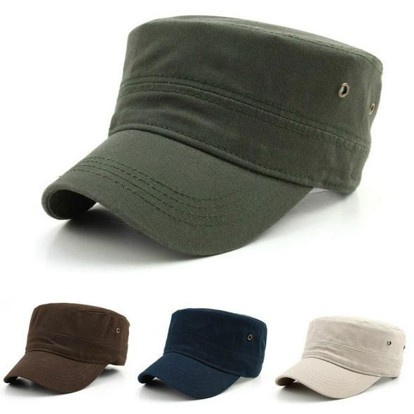 Good Quality Plain Flat Top Short Bill Military Cap