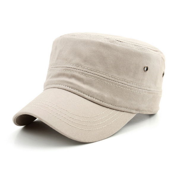 Good Quality Plain Flat Top Short Bill Military Cap 3