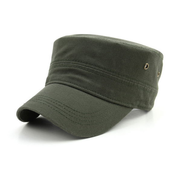 Good Quality Plain Flat Top Short Bill Military Cap 4