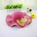 Fashion Handmade Promotional Hollow Lady Floppy Straw Hat 