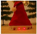 Wholesale Good Quality LED Plush Unique Christmas Hat Santa Hat  1