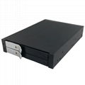 2.5in Dual Bay aluminum Case with Lock Design Hdd enclosure sata mobile rack 2