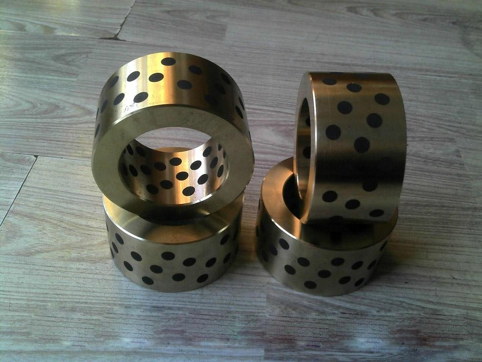 Cast bronze bushing slide bearing with graphite self-lubricating 5