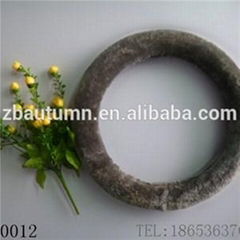 Gray Long Velvet Steering Wheel Cover