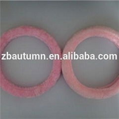 Pink Long Velvet Steering Wheel Cover