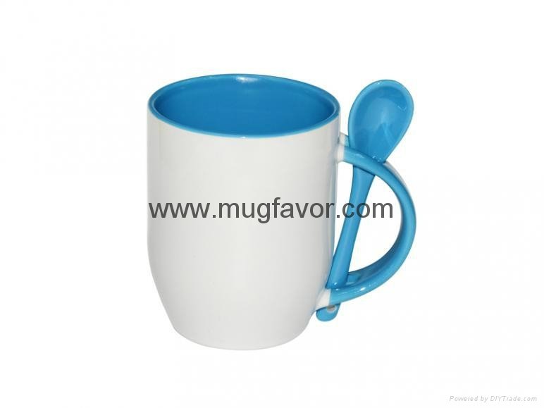 Sublimation Mug--12oz Color Spoon Mug 2