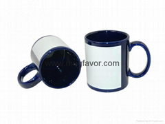 Sublimation Mugs--11oz Color Mug w White Patch