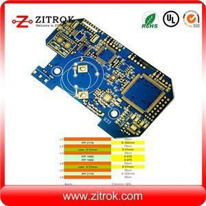 Blue Soldermask 1.6mm Thick Multi-layer 6L PCB Board