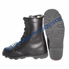 Full grain leather Ankle Military Combat Boot for Army Police Wear