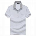 FUGUINIAO Men's Turn-down Collar White Polo Shirt 1