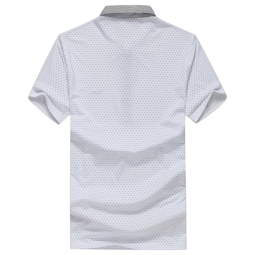 FUGUINIAO Men's Turn-down Collar White Polo Shirt 2
