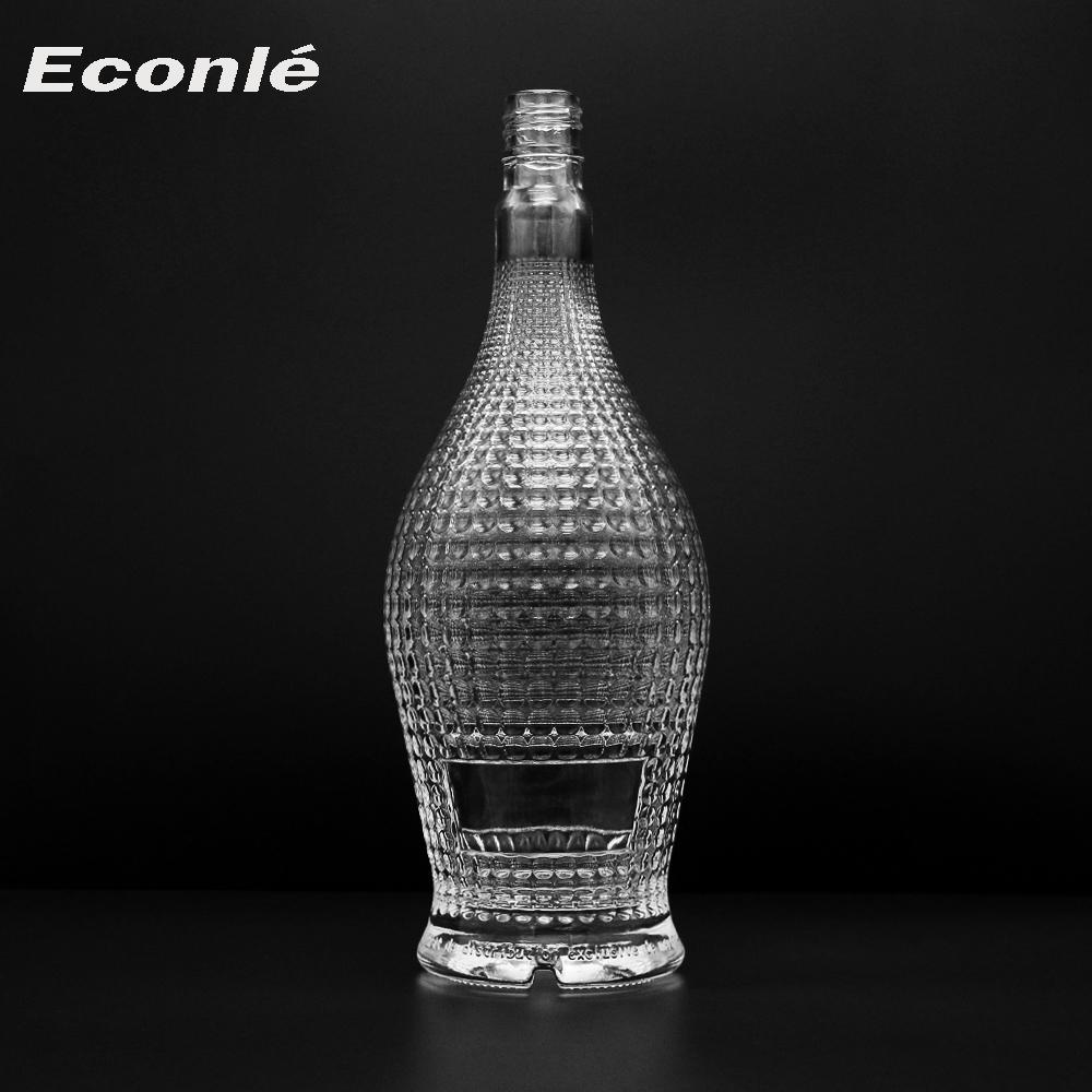 Emboassed logo 750ml Electroplating glass bottle with screw cap 2