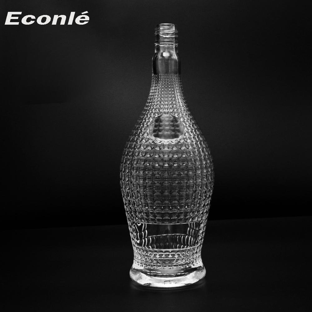 Emboassed logo 750ml Electroplating glass bottle with screw cap 5