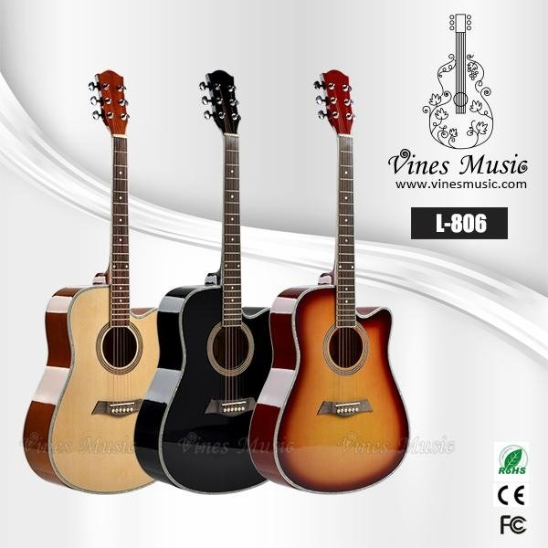 41inch spruce linden cutaway acoustic guitar L-806