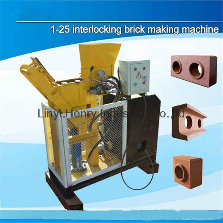 HR1-25 hydraulic clay interlocking brick making machine 2
