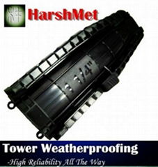 Wireless cell site gel seal weatherproofing enclosure