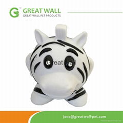 vinyl Funny squeaky pet toys lovely white tiger