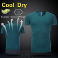 Hot Sale Dry Fit Polyester Spandex Sports Work out T-Shirts with Custom Printing