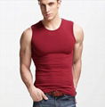Cotton spandex men's plain gym muscle tank top vest singlet with custom printing 1