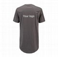 Men Casual T-Shirt Curve Hem Side With Zipper Short Sleeve Men Long line Tee 3