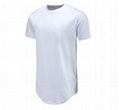 Men Casual T-Shirt Curve Hem Side With Zipper Short Sleeve Men Long line Tee 5