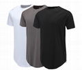 Men Casual T-Shirt Curve Hem Side With Zipper Short Sleeve Men Long line Tee