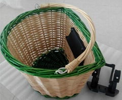 Wicker  Bicycle Baskets with handle & QR