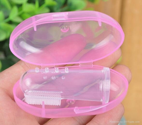 Transparent silicone finger brush for baby 2