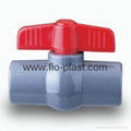 1/2 Inch PVC Ball Valve With NPT Thread Ends And Butterfly Handle For Water