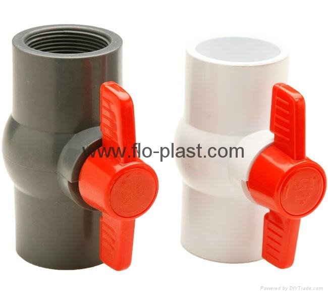 1/2 Inch PVC Ball Valve With NPT Thread Ends And Butterfly Handle For Water 4