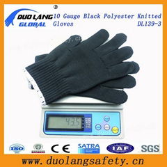 Knitted Black PVC Dots Both Sides Glove