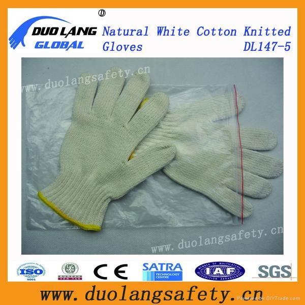 7g Bleached White Color Cotton Knitted Work Glove	 5